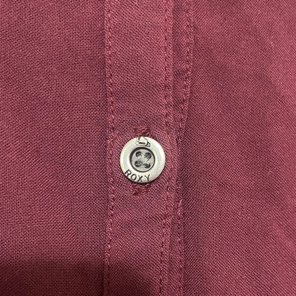 Roxy EUC burgundy long sleeve crochet trim babydoll 100% viscose mini dress S - Picture 6 of 9